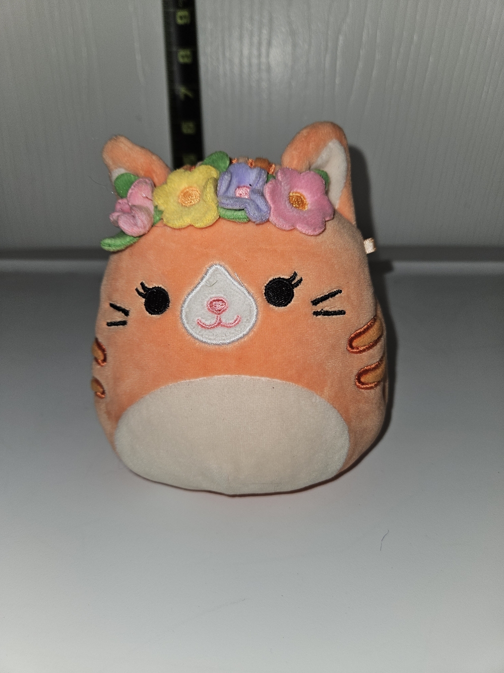 Squishmallows Orange Floral Cat Plush